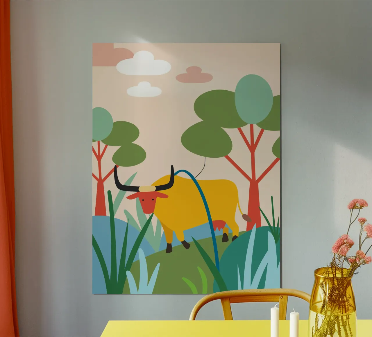 Bufalo tra i fiori poster da CUTE ANIMALS