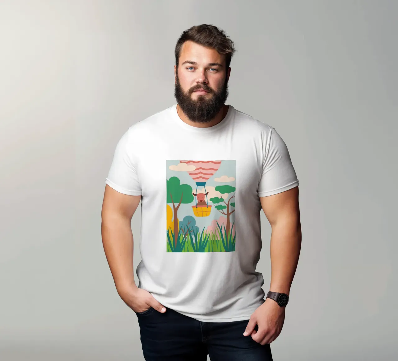 Cavalcare un toro su una mongolfiera t-shirt da CUTE ANIMALS