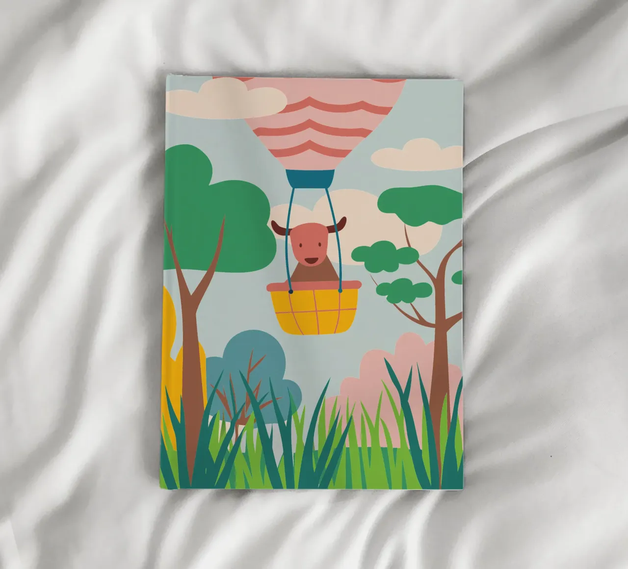 Bull Riding on a Hot Air Balloon notebook by CUTE ANIMALS