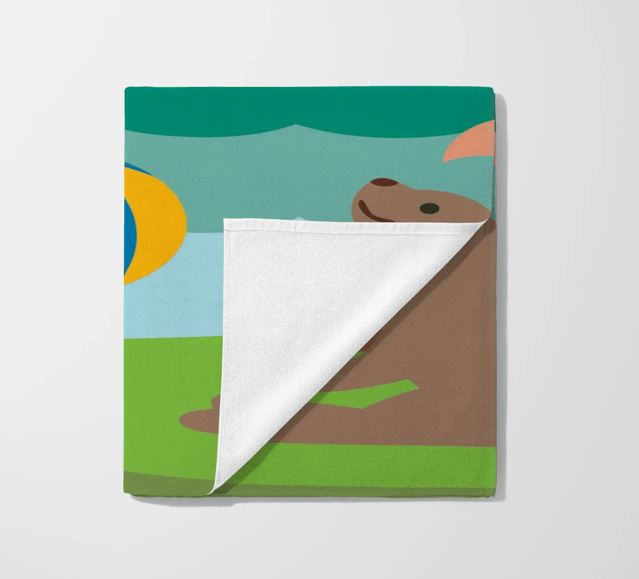 Dolphins Play beach towel by CUTE ANIMALS