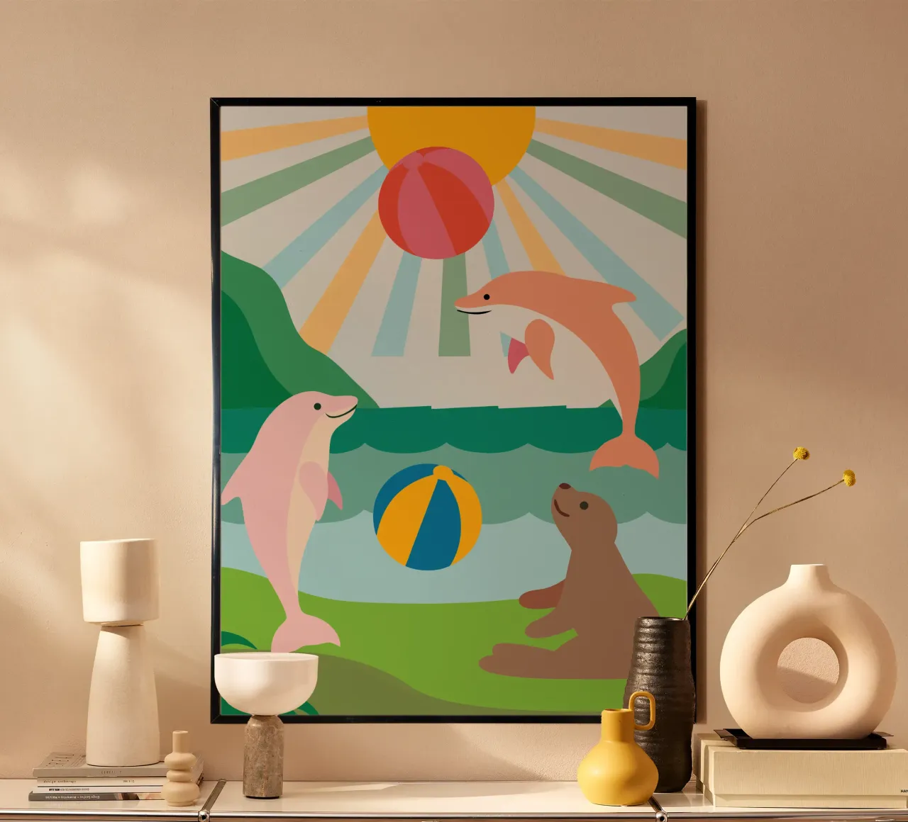 I Delfini giocano poster da CUTE ANIMALS