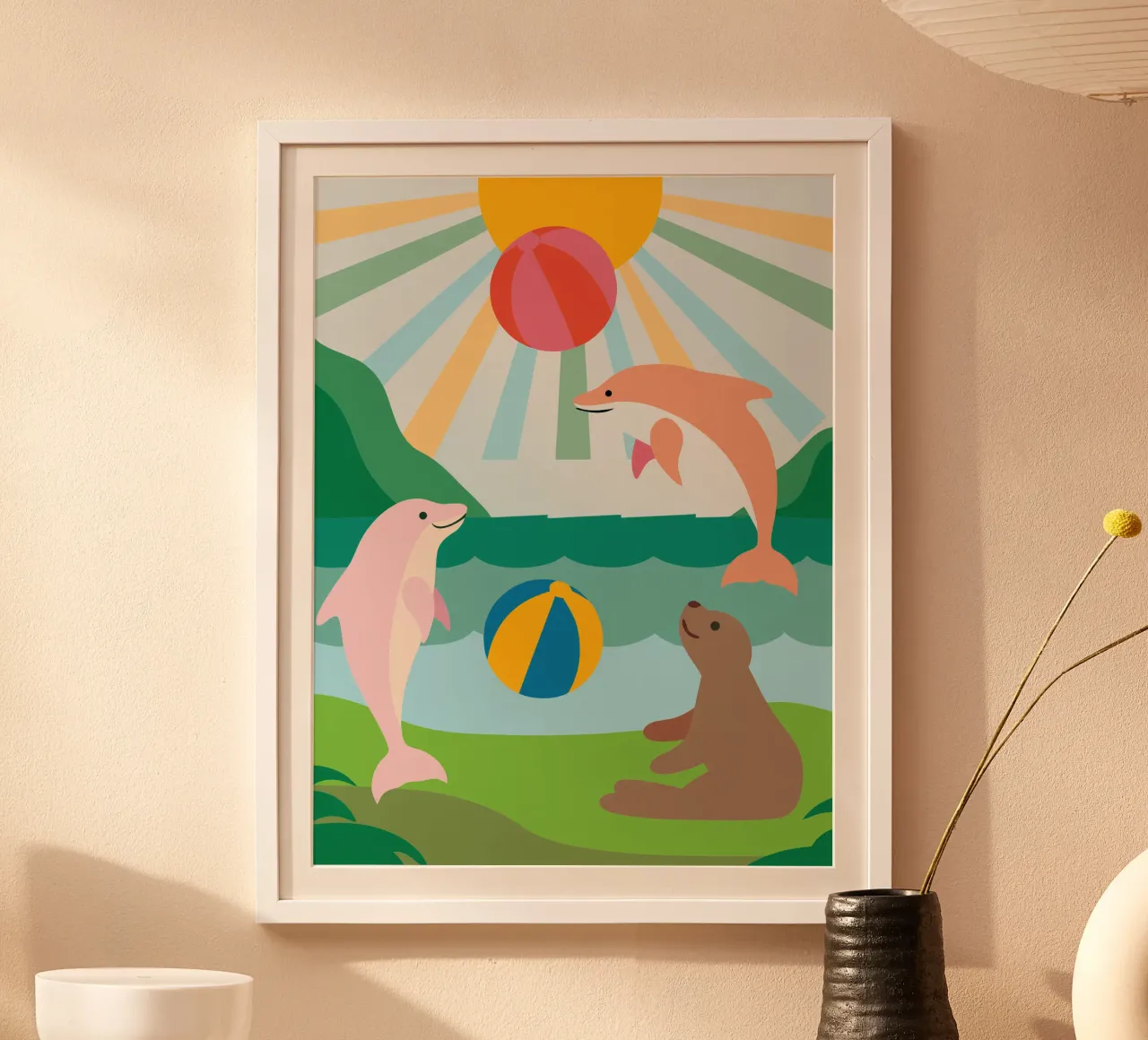 I Delfini giocano poster da CUTE ANIMALS