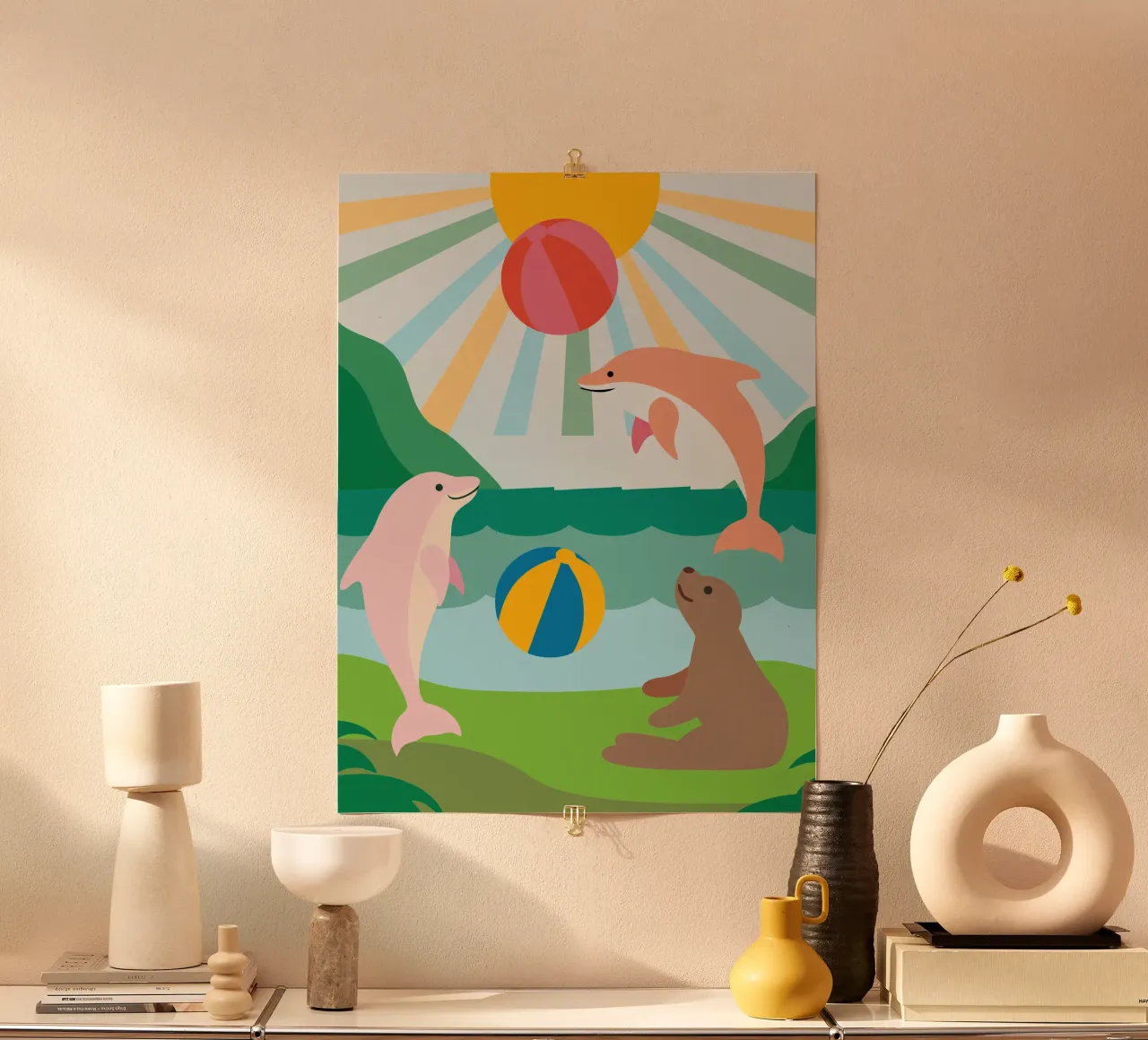 I Delfini giocano poster da CUTE ANIMALS