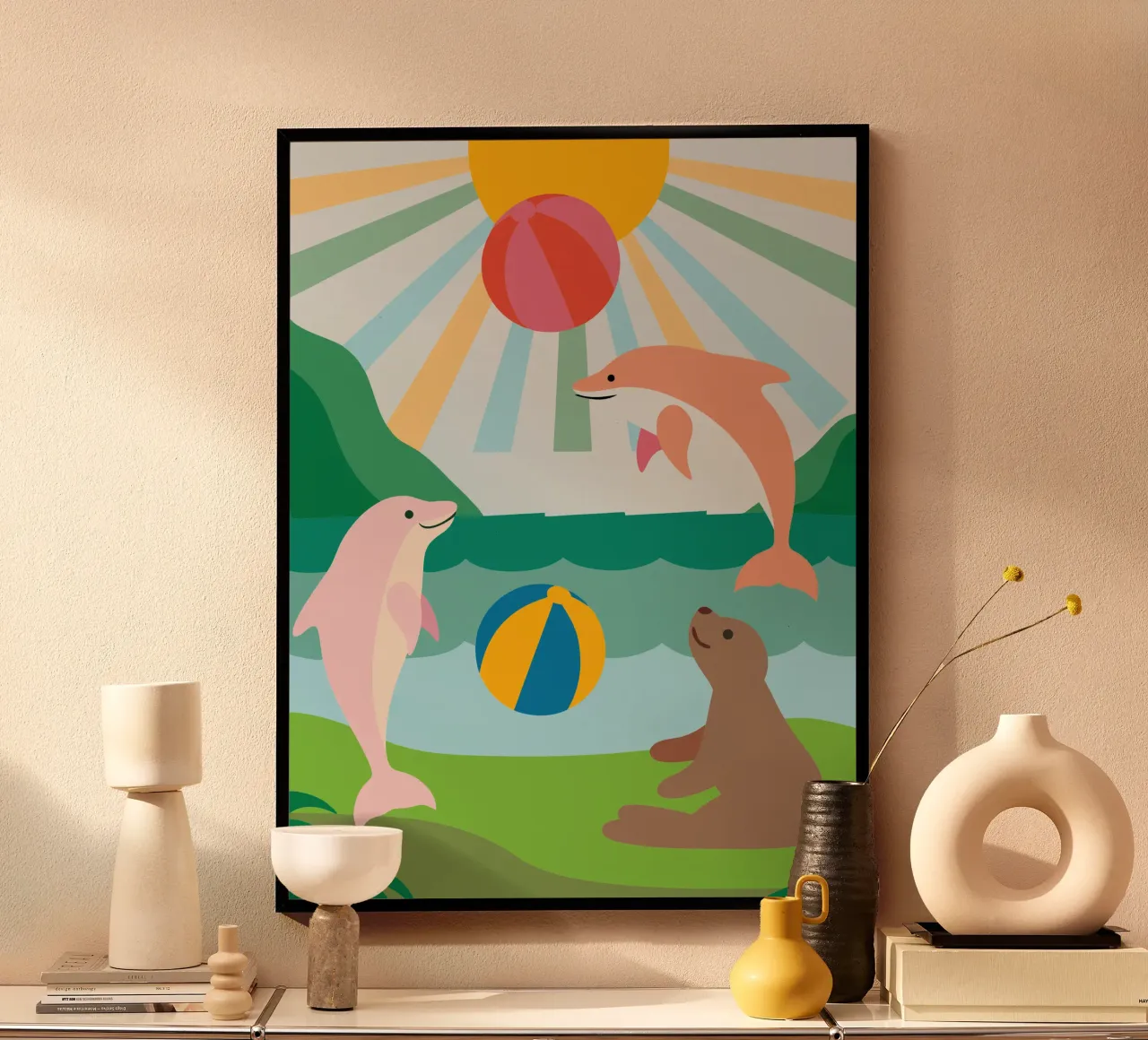 I Delfini giocano poster da CUTE ANIMALS
