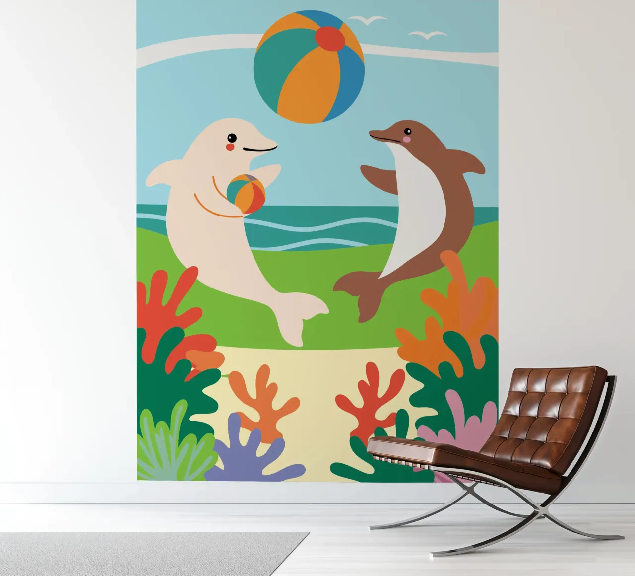 Dolfijnen spelen fotobehang van CUTE ANIMALS