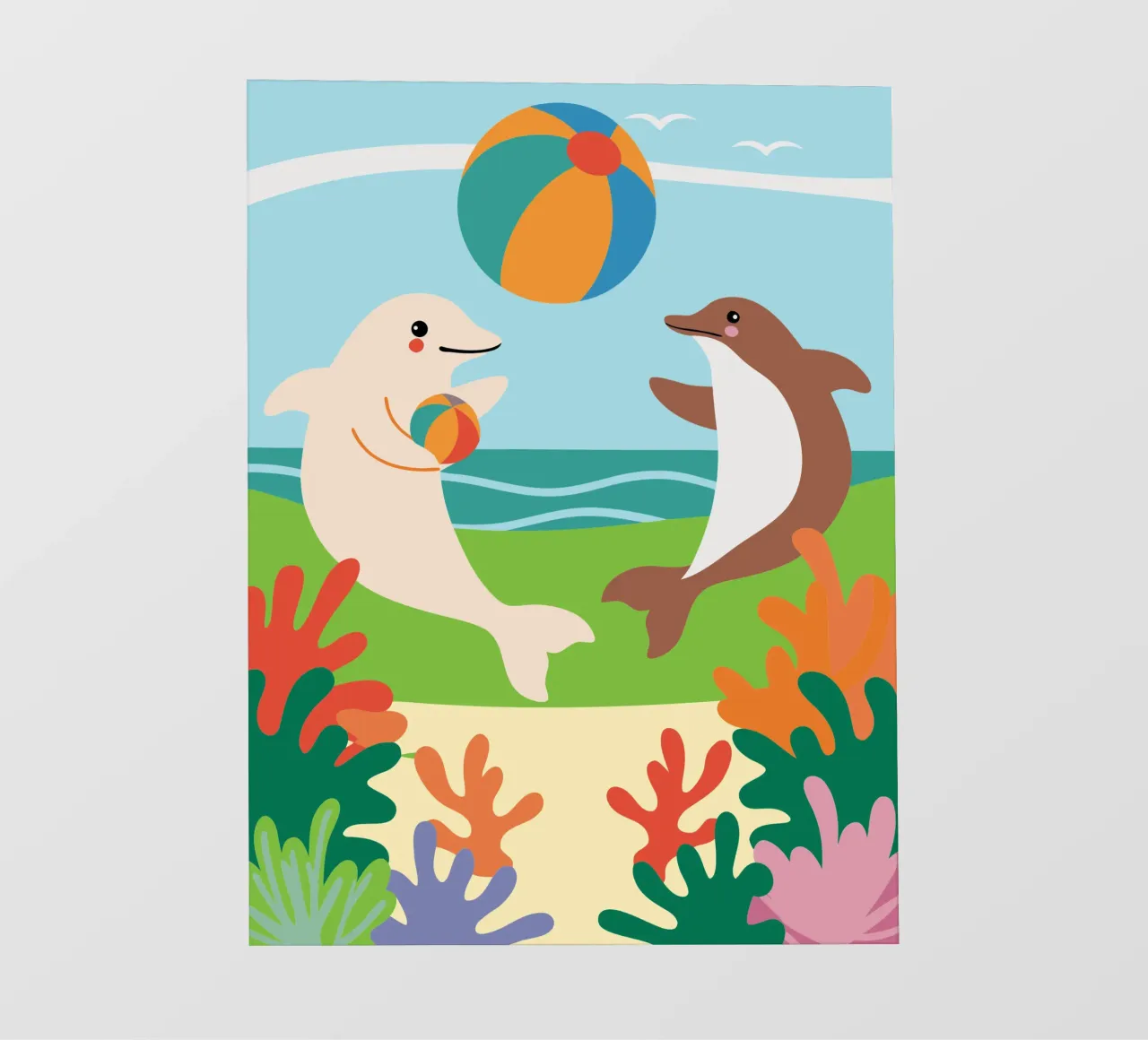 Dolfijnen spelen fotobehang van CUTE ANIMALS