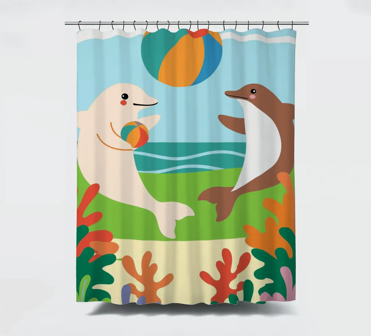 I Delfini giocano tenda da doccia da CUTE ANIMALS