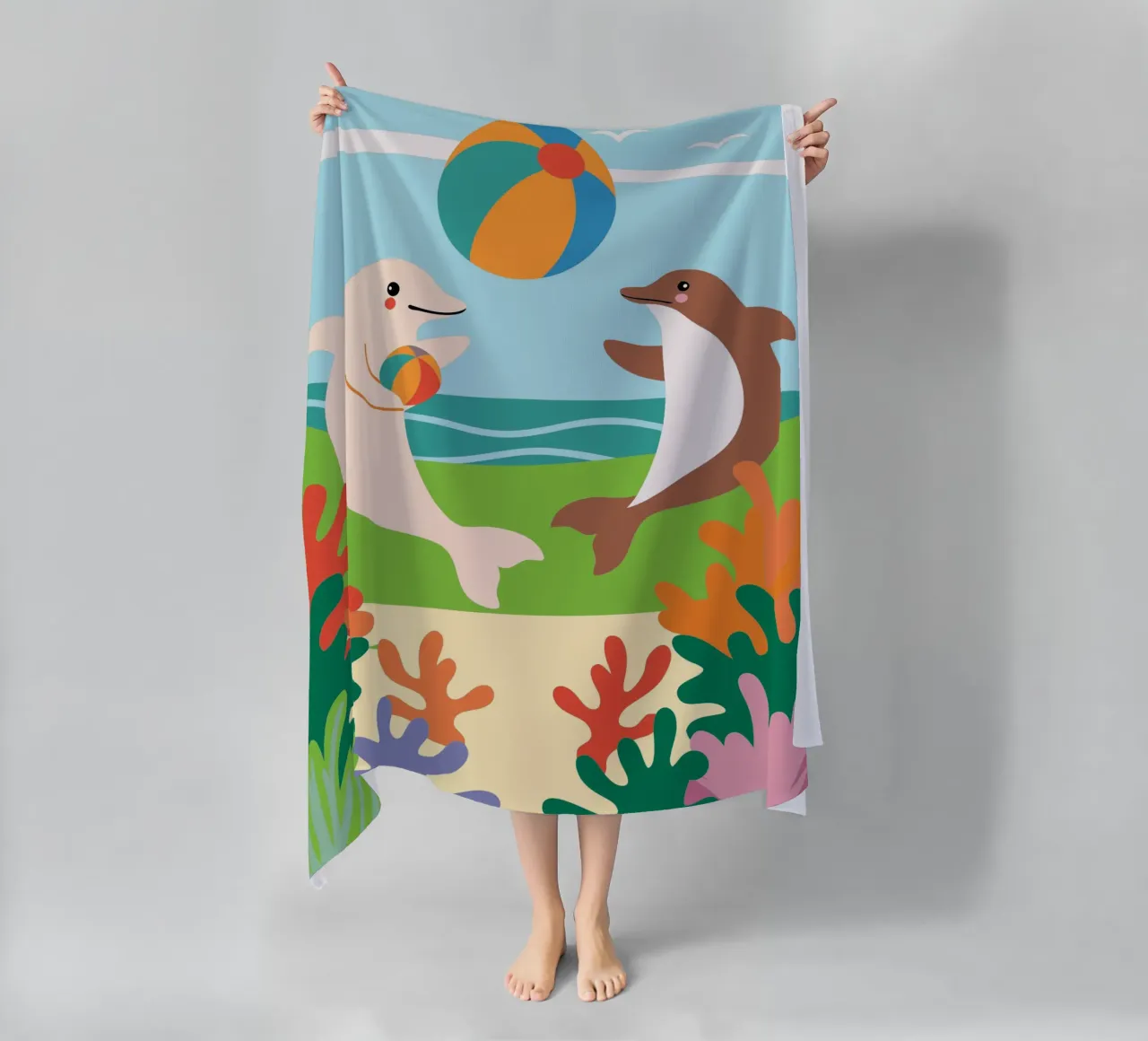 I Delfini giocano telo mare da CUTE ANIMALS