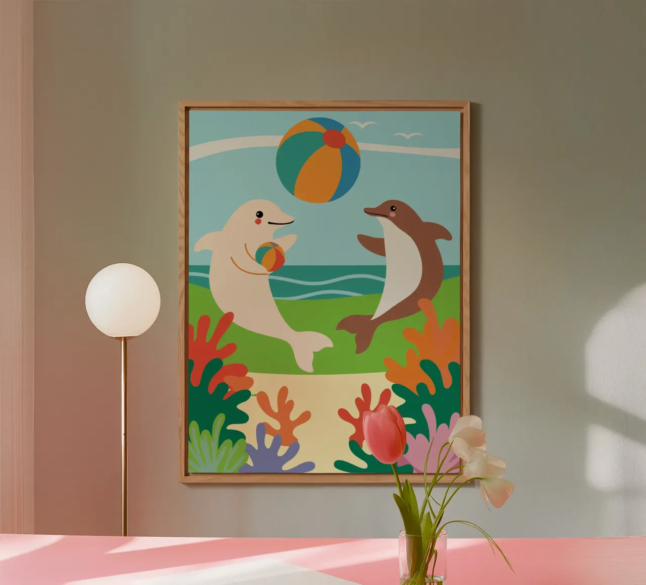 I Delfini giocano alluminio dibond da CUTE ANIMALS