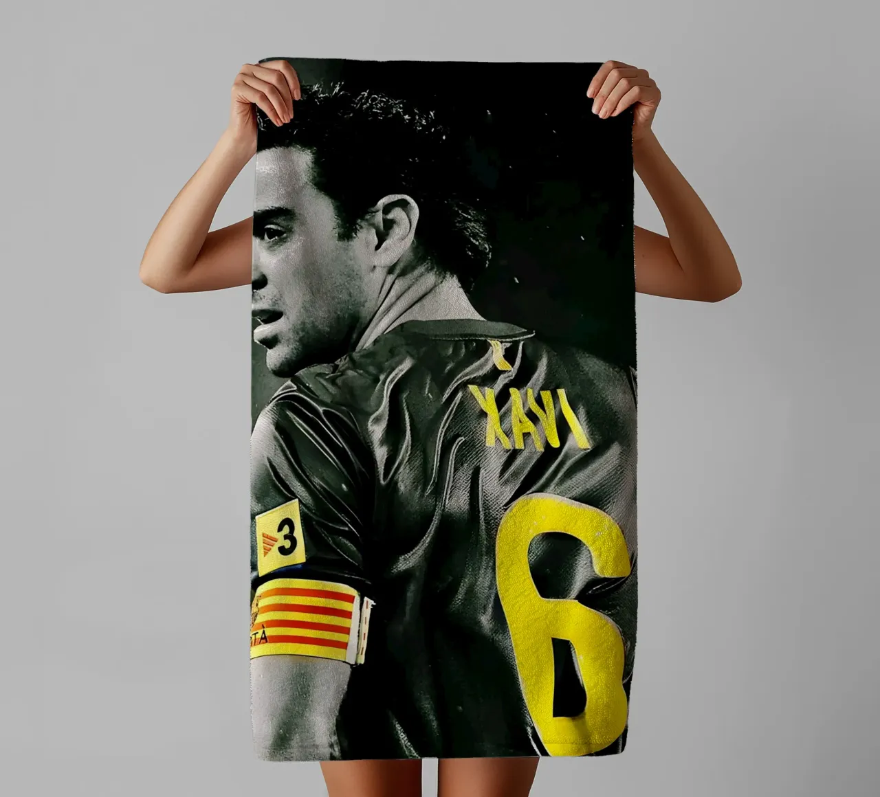 Xavi Hernández asciugamano da bagno da Low poly art