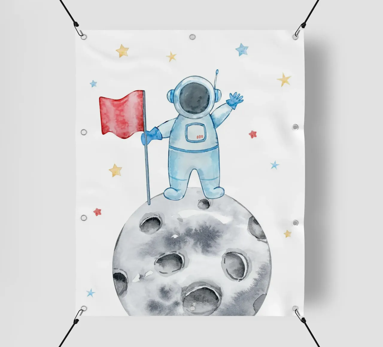 Astronaut on the moon telo in pvc da vintageshop