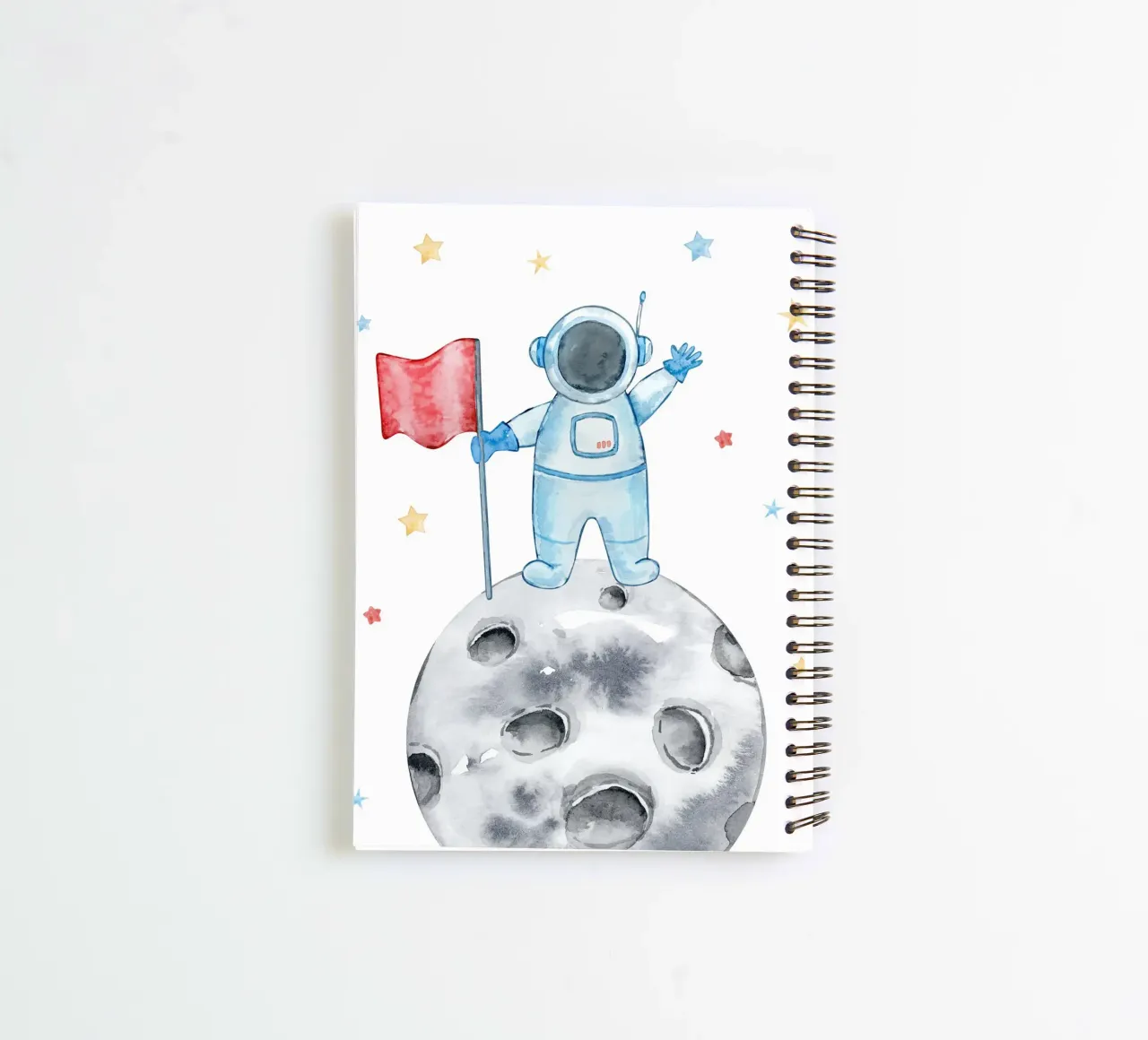 Astronaut on the moon spiral notebook by vintageshop