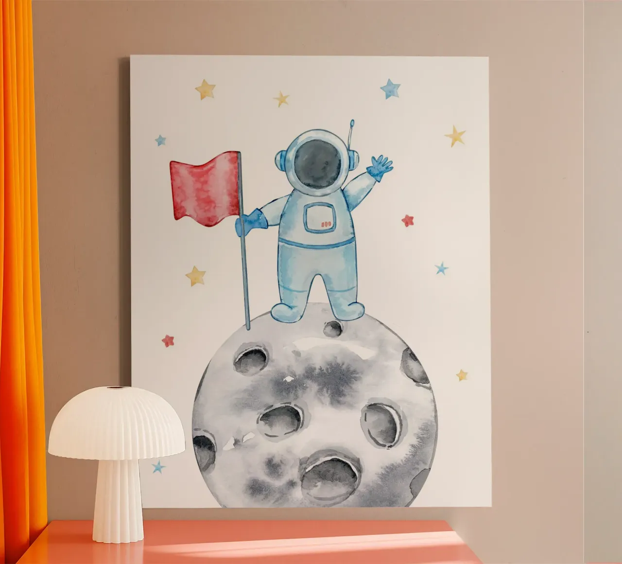 Astronaut on the moon tela con Cornice a cassetta da vintageshop