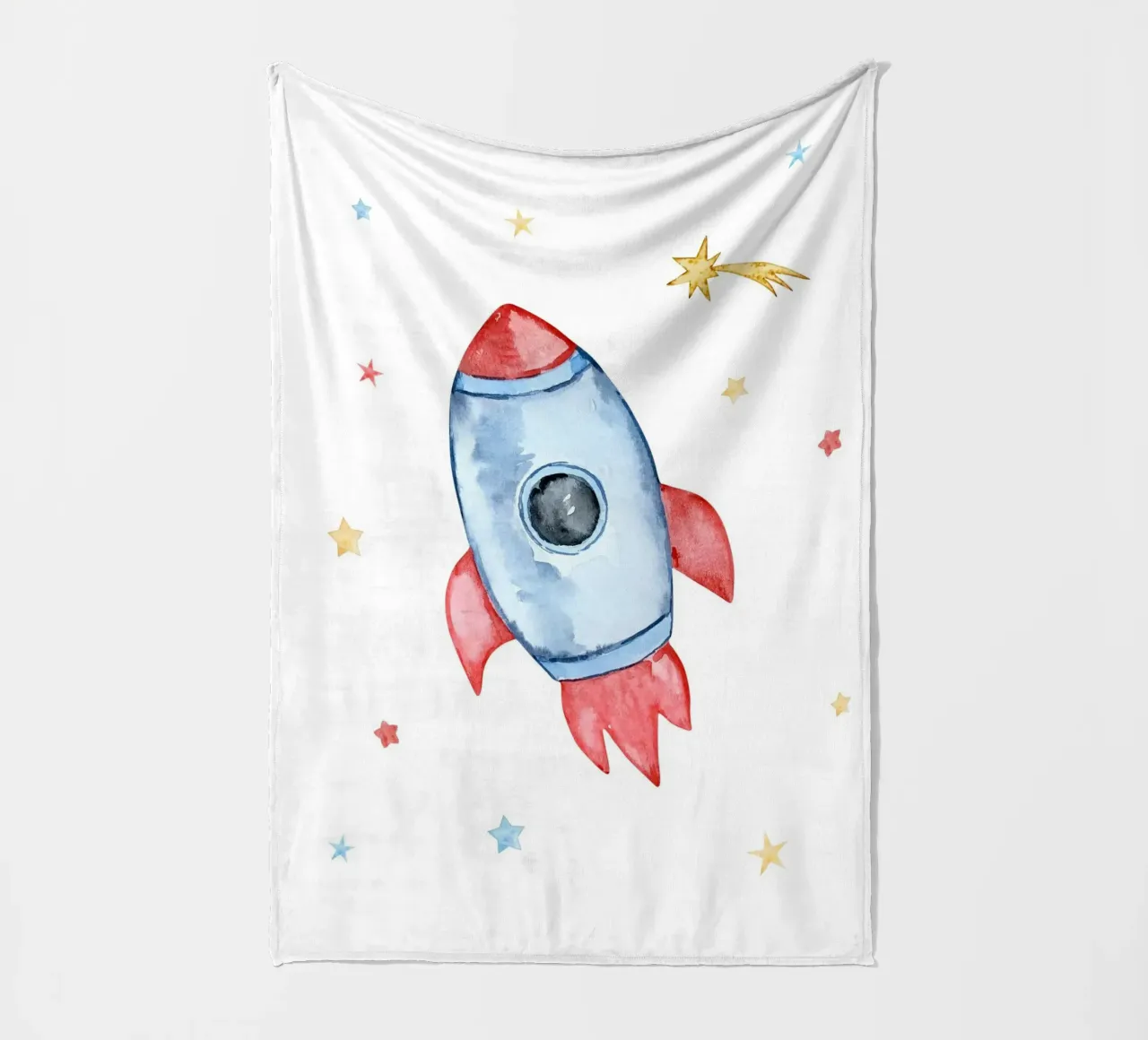 rocket and star coperta in pile da vintageshop