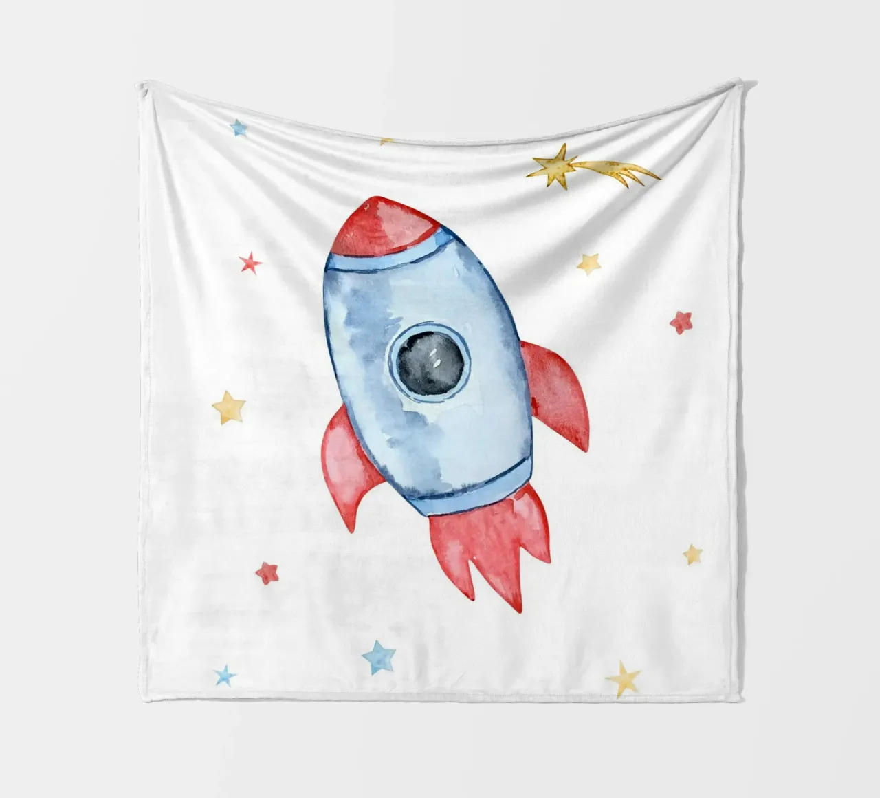 rocket and star coperta in pile da vintageshop