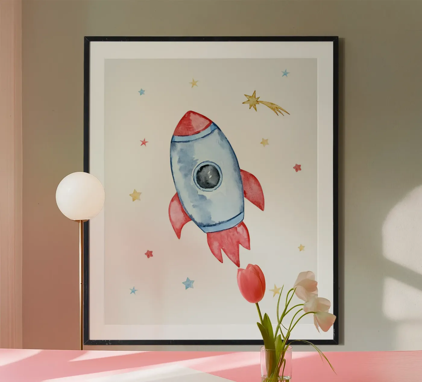 rocket and star poster da vintageshop