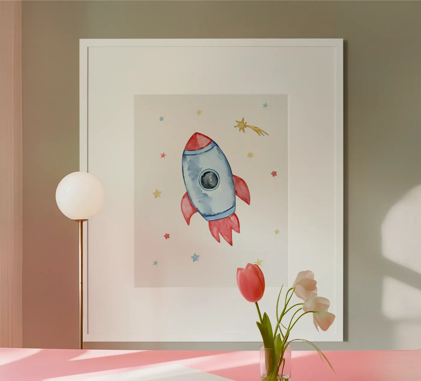 rocket and star poster da vintageshop