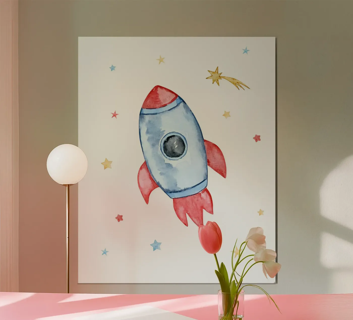 rocket and star poster da vintageshop