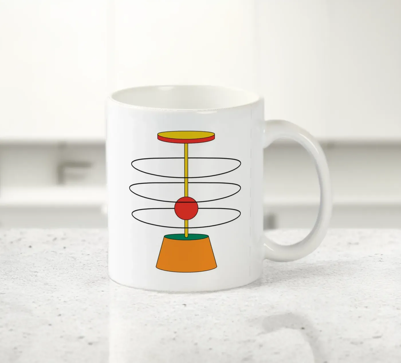 Abstract Shape Thinking Idea ceramic mug by Family Bauhaus Art