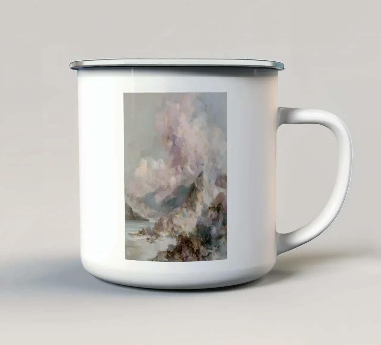 Paesaggio onirico a pastello tazza in smalto da Carinaprint