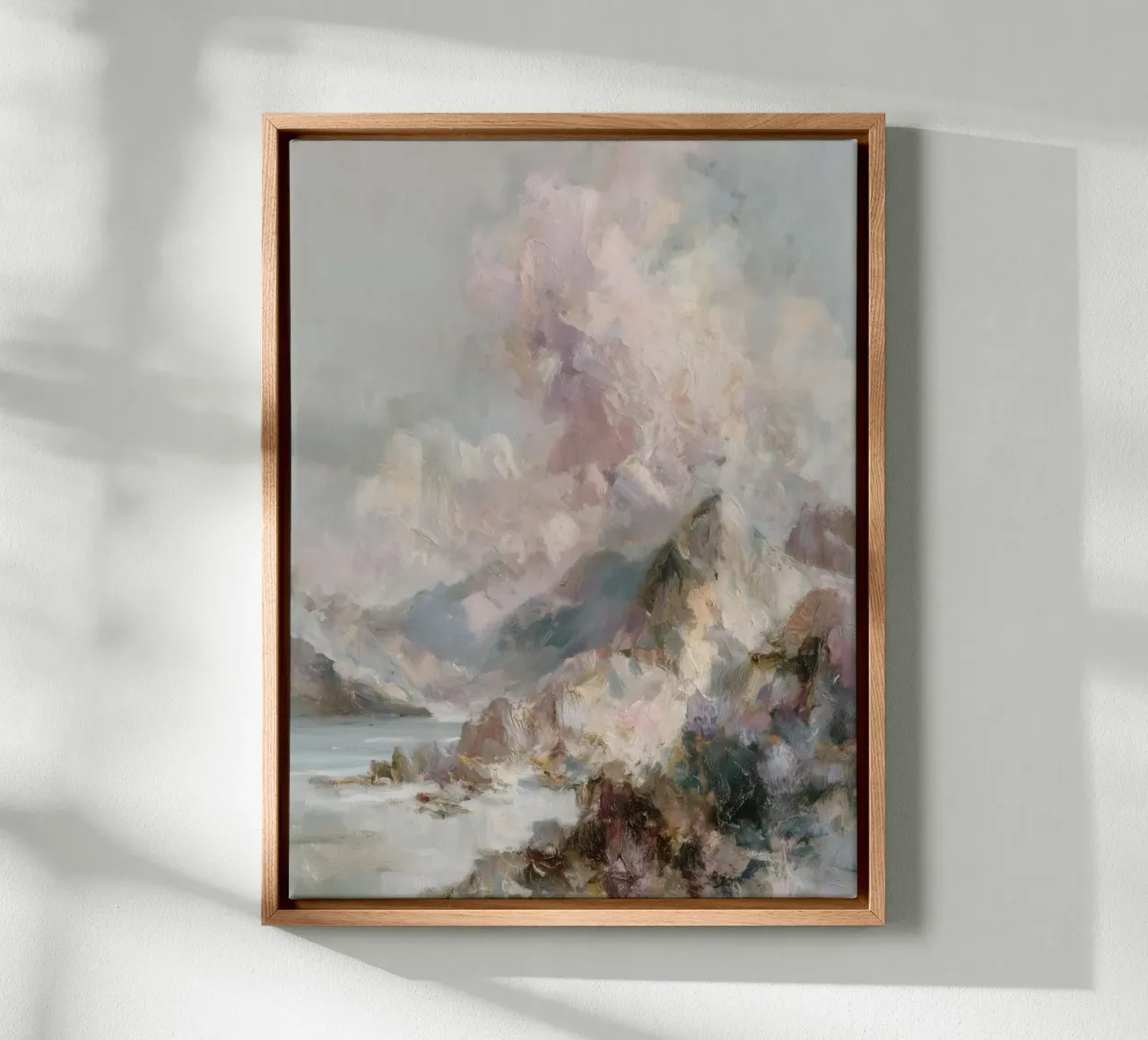 Paesaggio onirico a pastello tela con Cornice a cassetta da Carinaprint