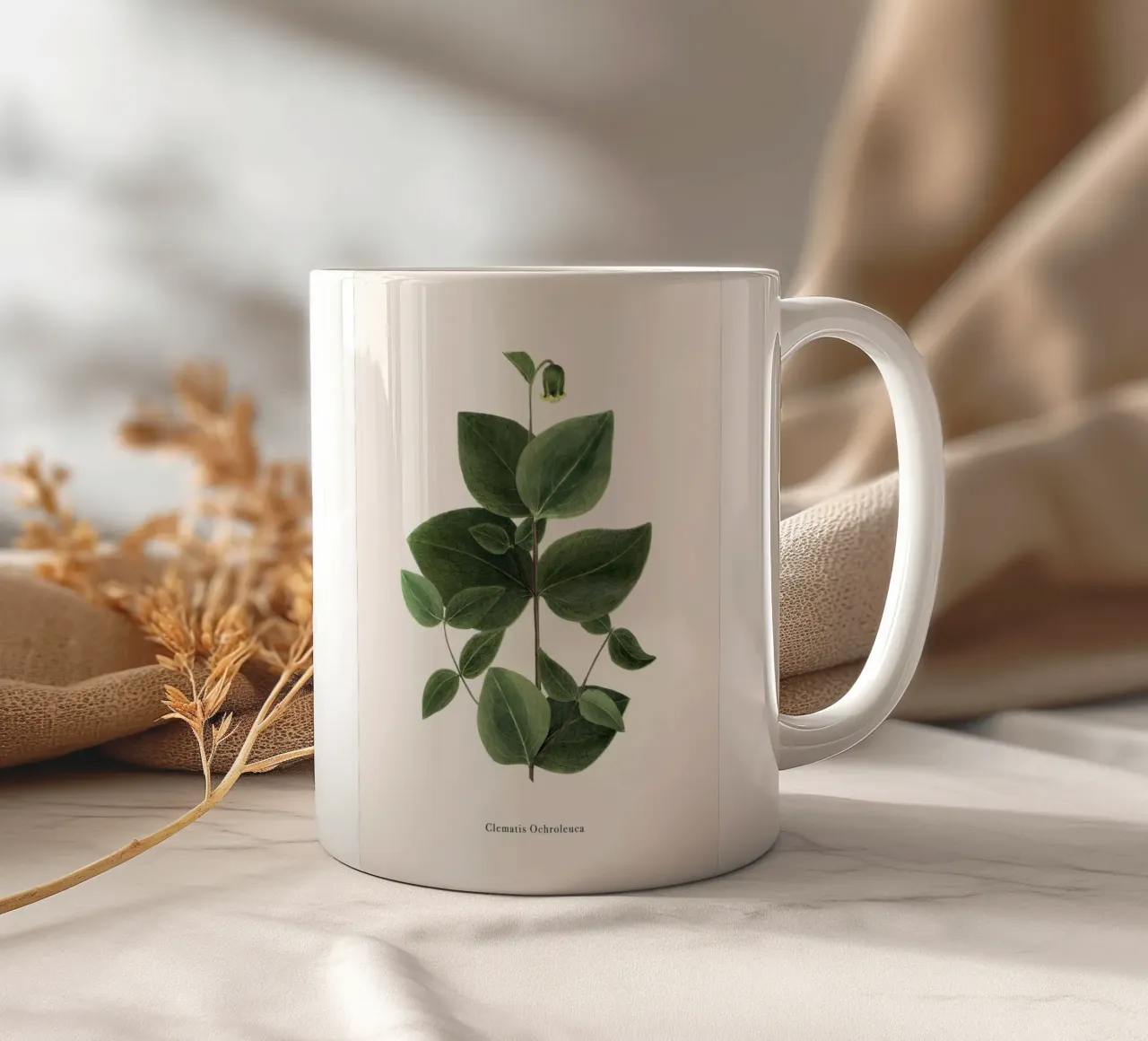 pianta botanica clematide tazza in ceramica da Ben King