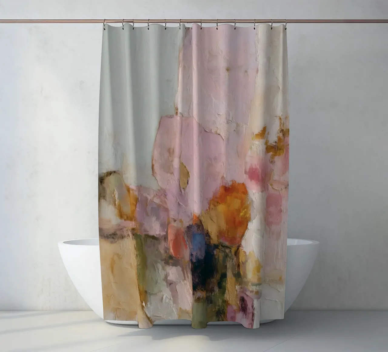 Natural colour fields shower curtain by Carinaprint