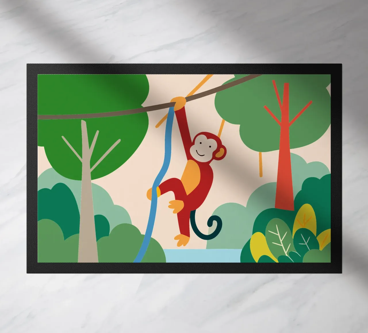 Monkey Hanging doormat by CUTE ANIMALS