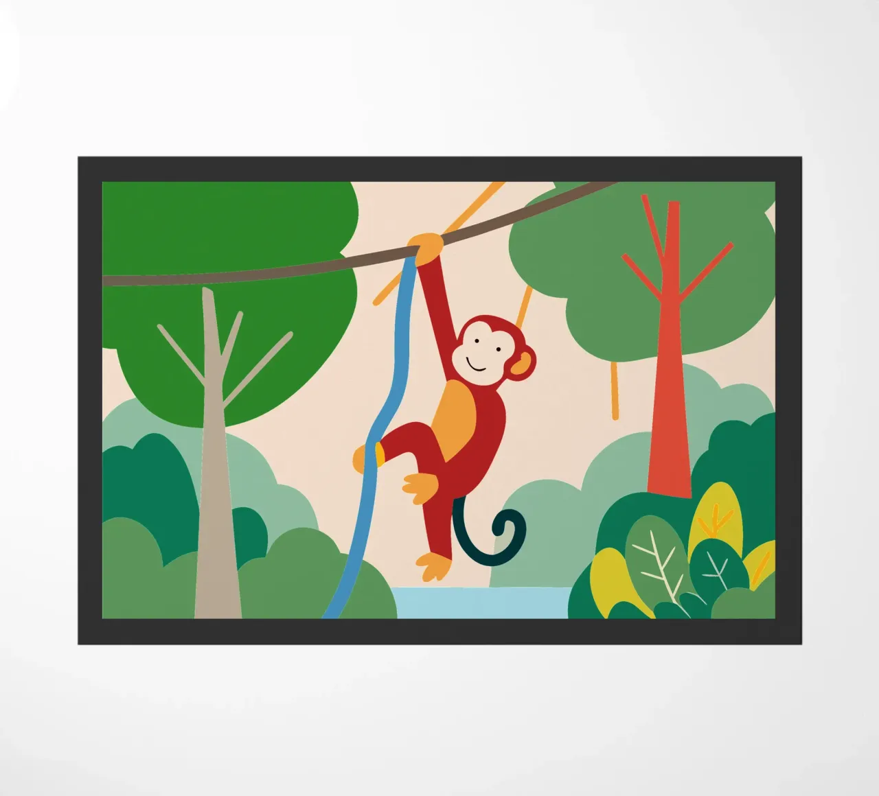 Monkey Hanging doormat by CUTE ANIMALS