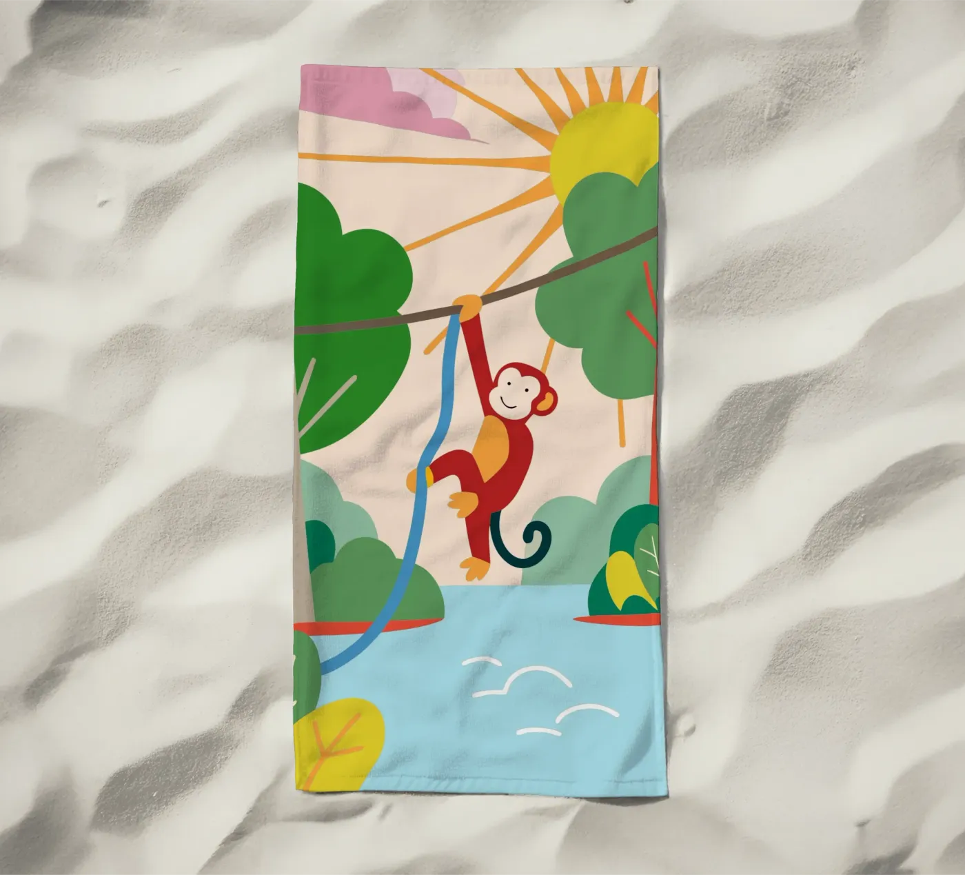 Suspension de singe serviette de plage de CUTE ANIMALS