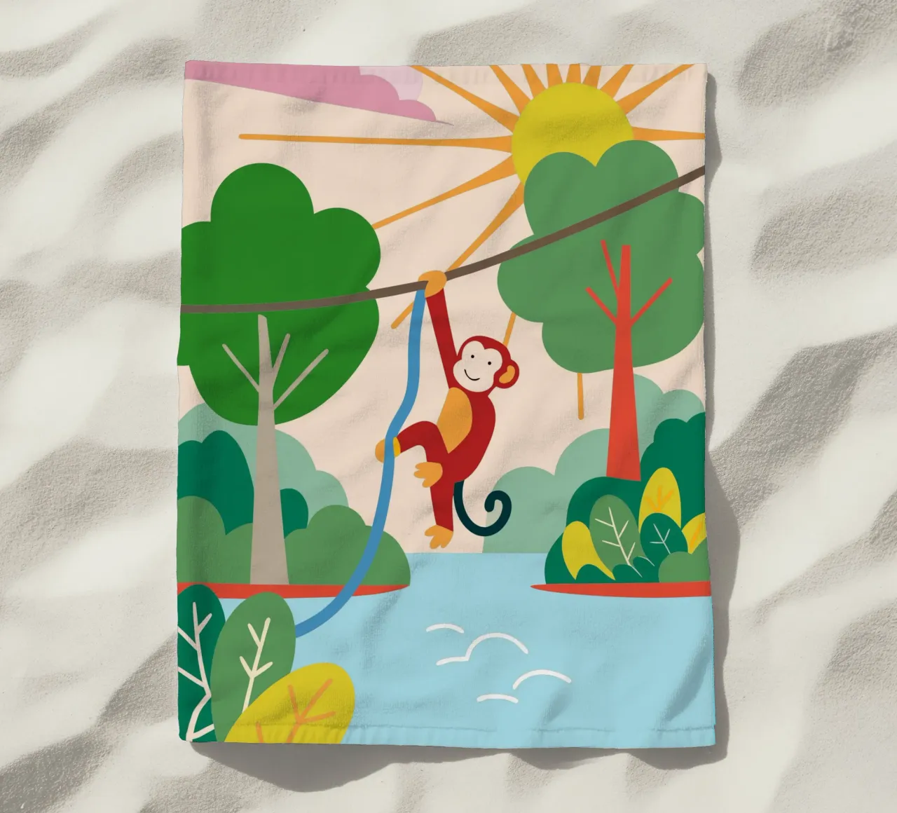 Monkey Hanging telo mare da CUTE ANIMALS