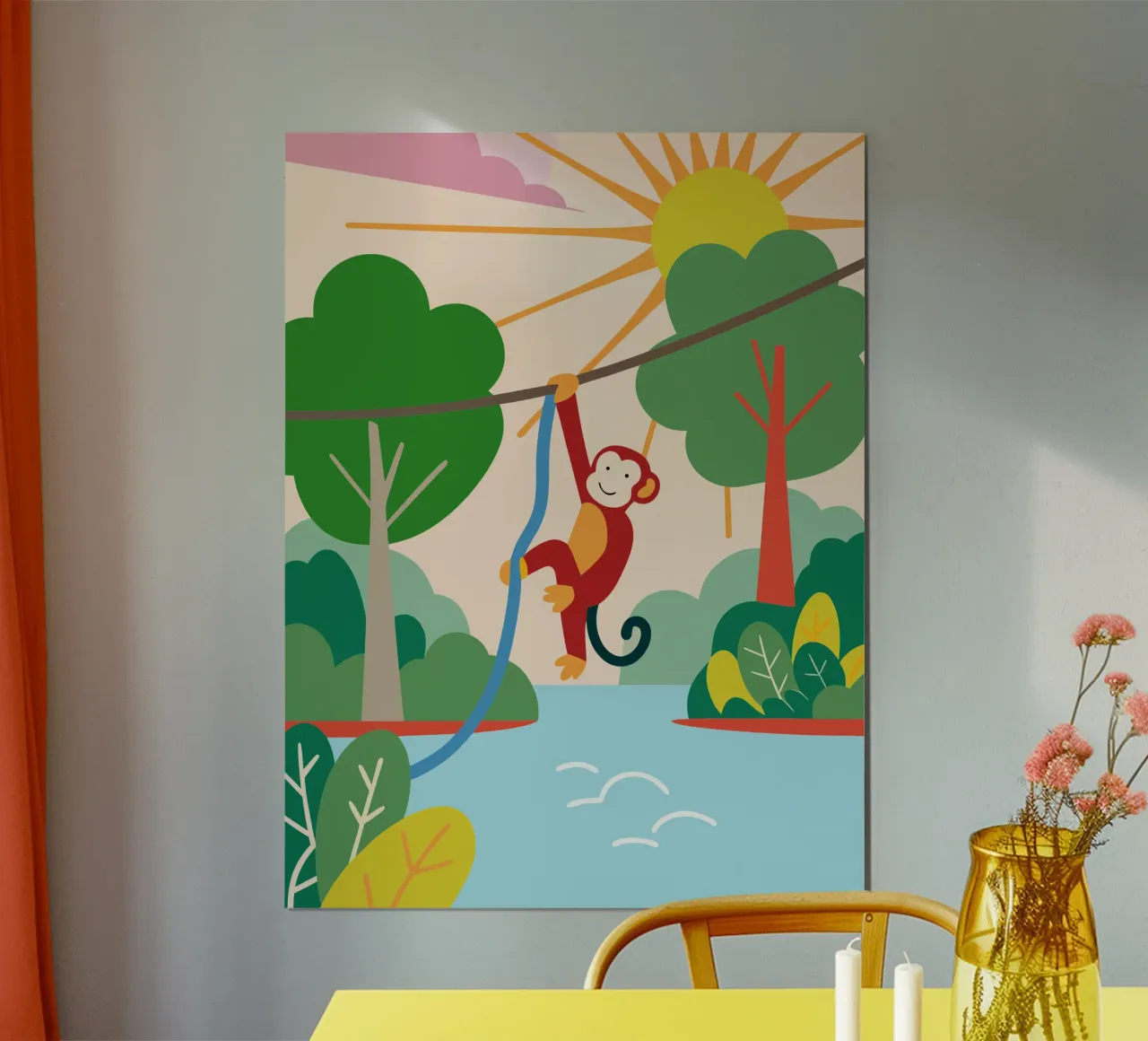 Monkey Hanging poster by CUTE ANIMALS