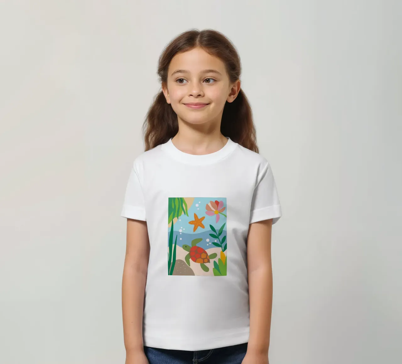 Tartarughe marine e stelle marine t-shirt bambini da CUTE ANIMALS