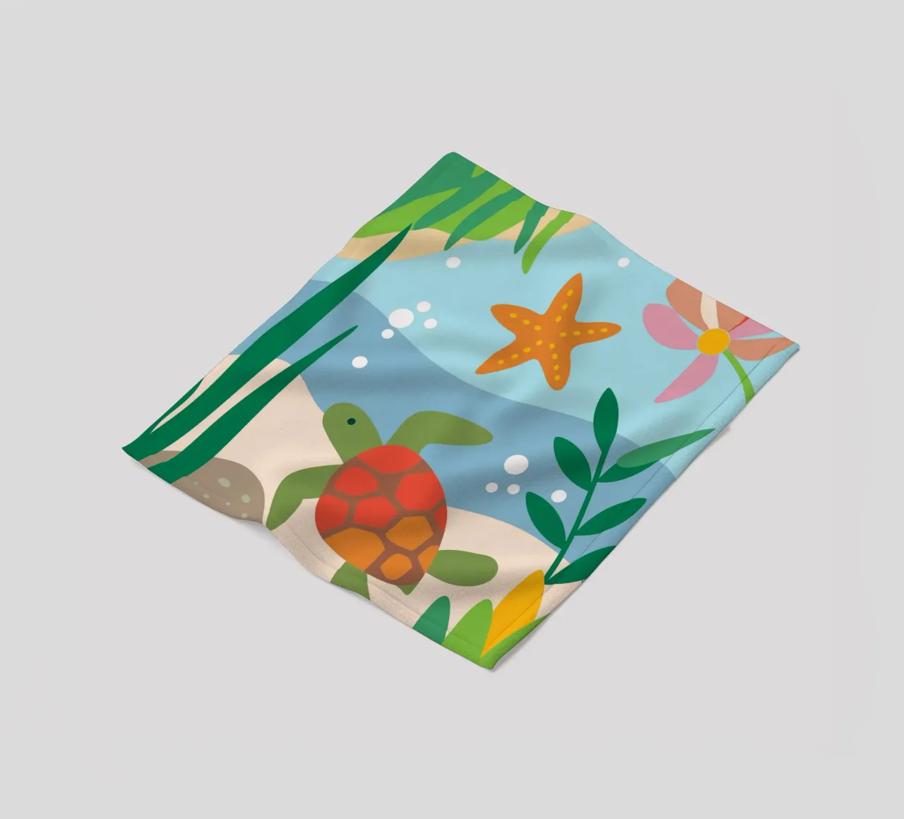 Tartarughe marine e stelle marine coperta in pile da CUTE ANIMALS