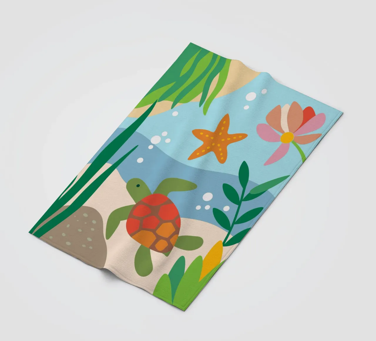 Tartarughe marine e stelle marine coperta in pile da CUTE ANIMALS