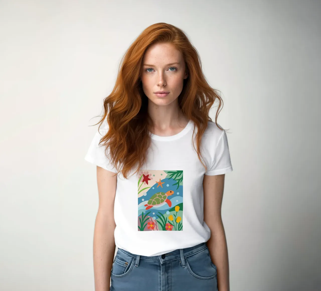 Tartaruga subacquea t-shirt da donna da CUTE ANIMALS