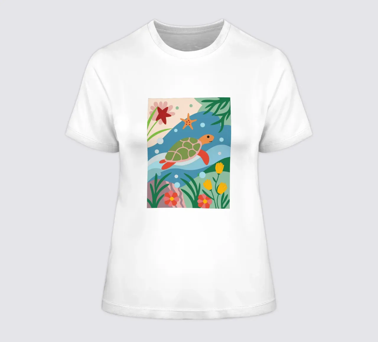 Tartaruga subacquea t-shirt da donna da CUTE ANIMALS