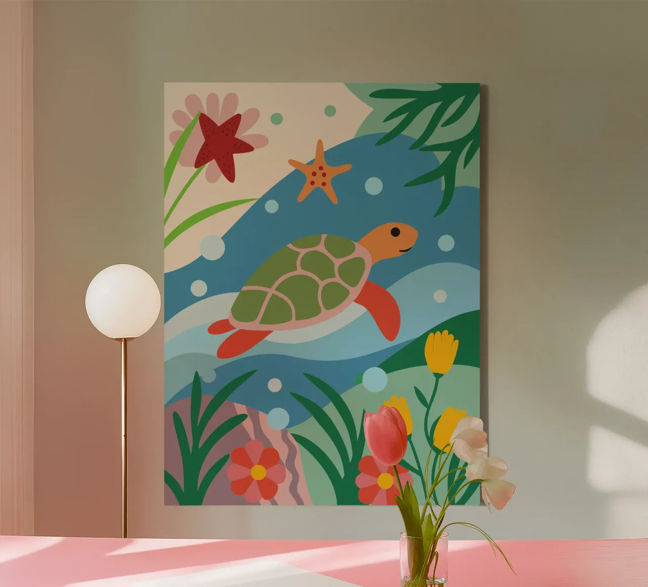 Underwater Turtle canvas by CUTE ANIMALS