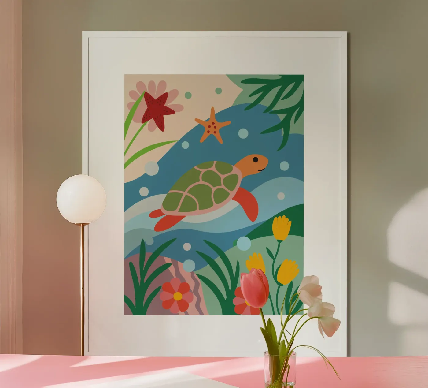 Underwater Turtle poster by CUTE ANIMALS