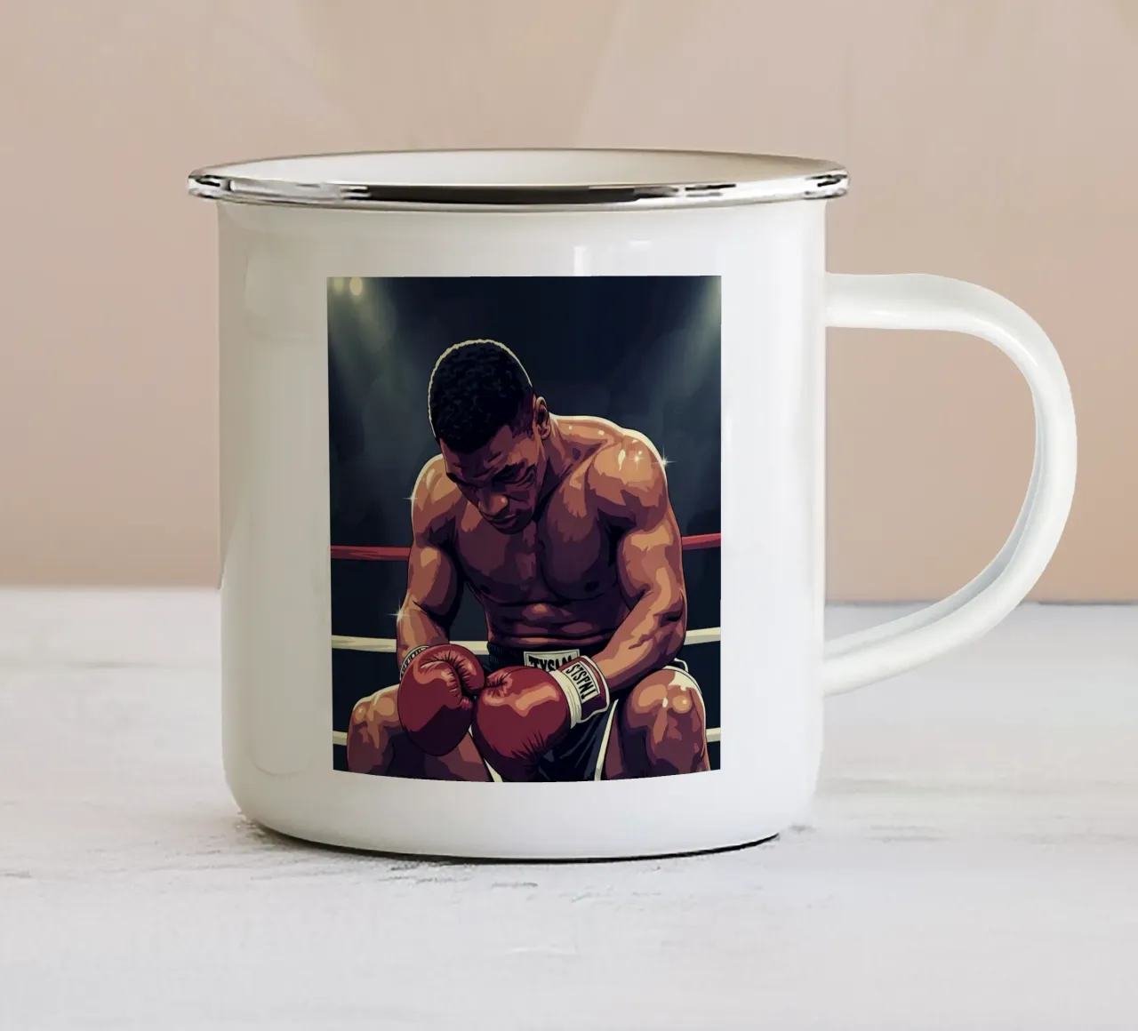 Mike Tyson the Legend tazza in smalto da Lembayung art