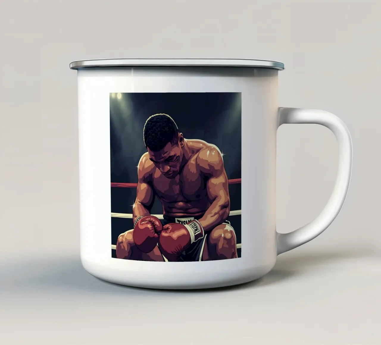 Mike Tyson the Legend tazza in smalto da Lembayung art