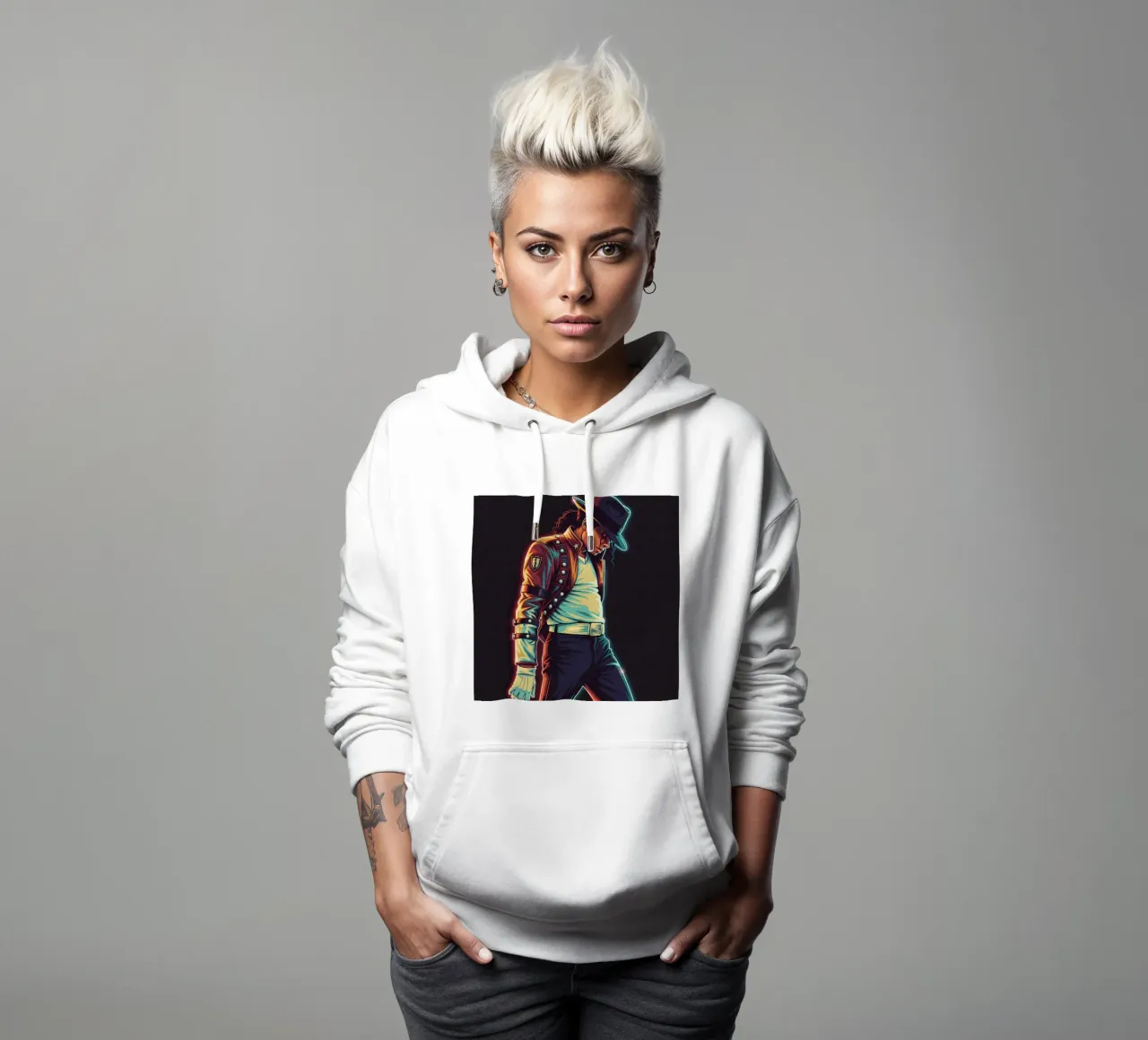 Michael Jackson iconic style felpa con cappuccio da Lembayung art