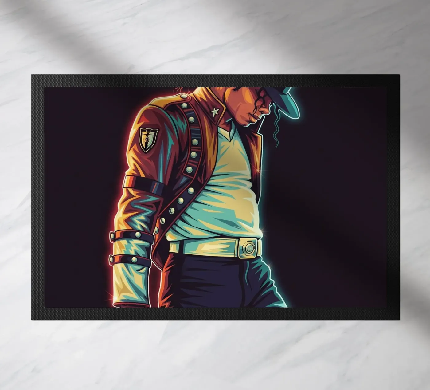 Michael Jackson iconic style doormat by Lembayung art