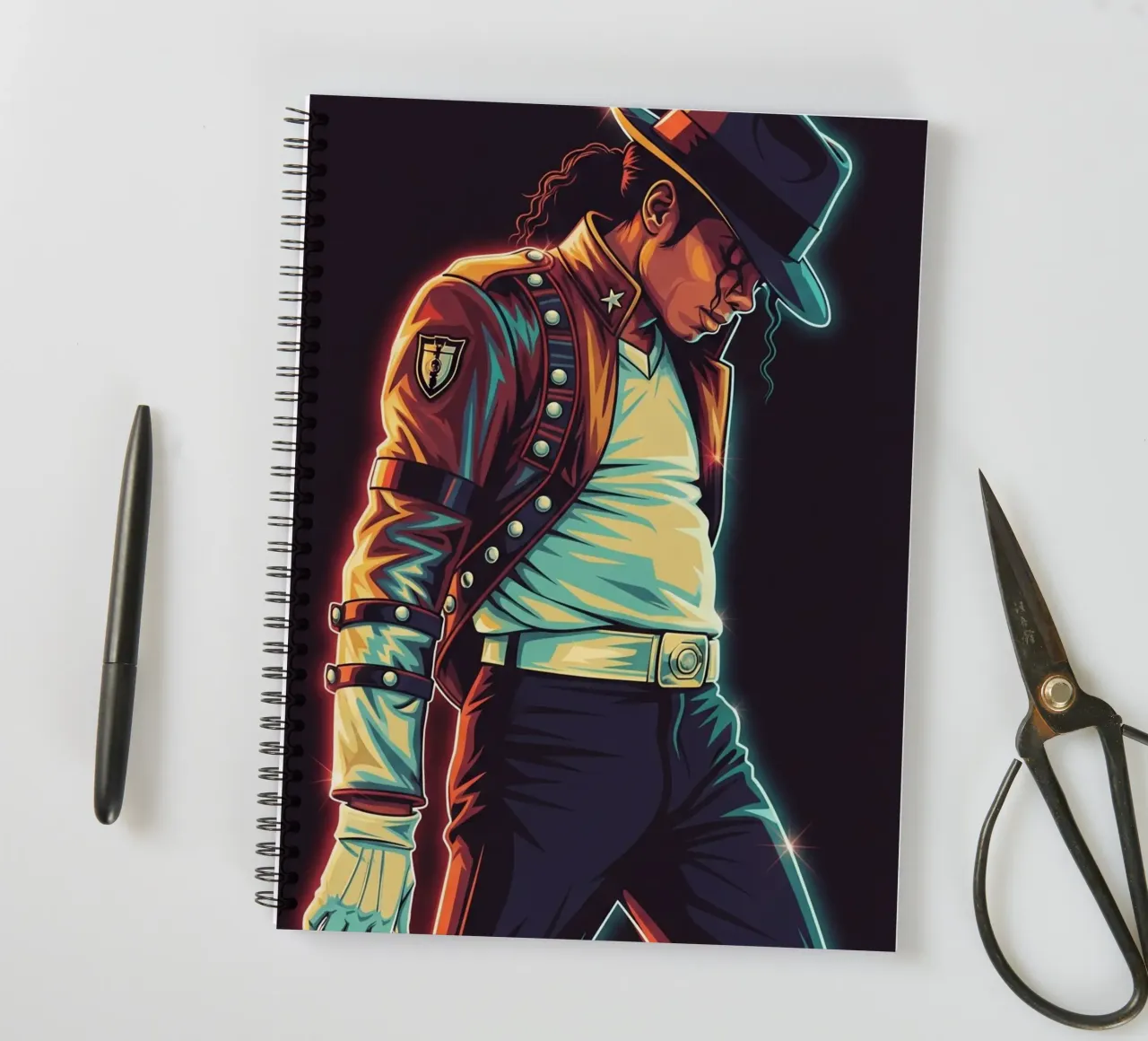 Michael Jackson iconic style spiral notebook by Lembayung art