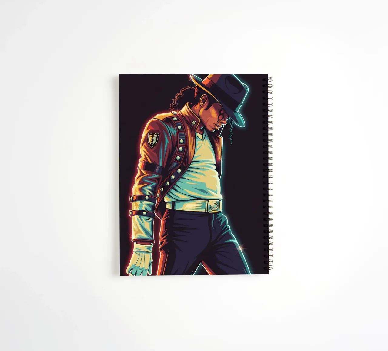 Michael Jackson iconic style spiral notebook by Lembayung art