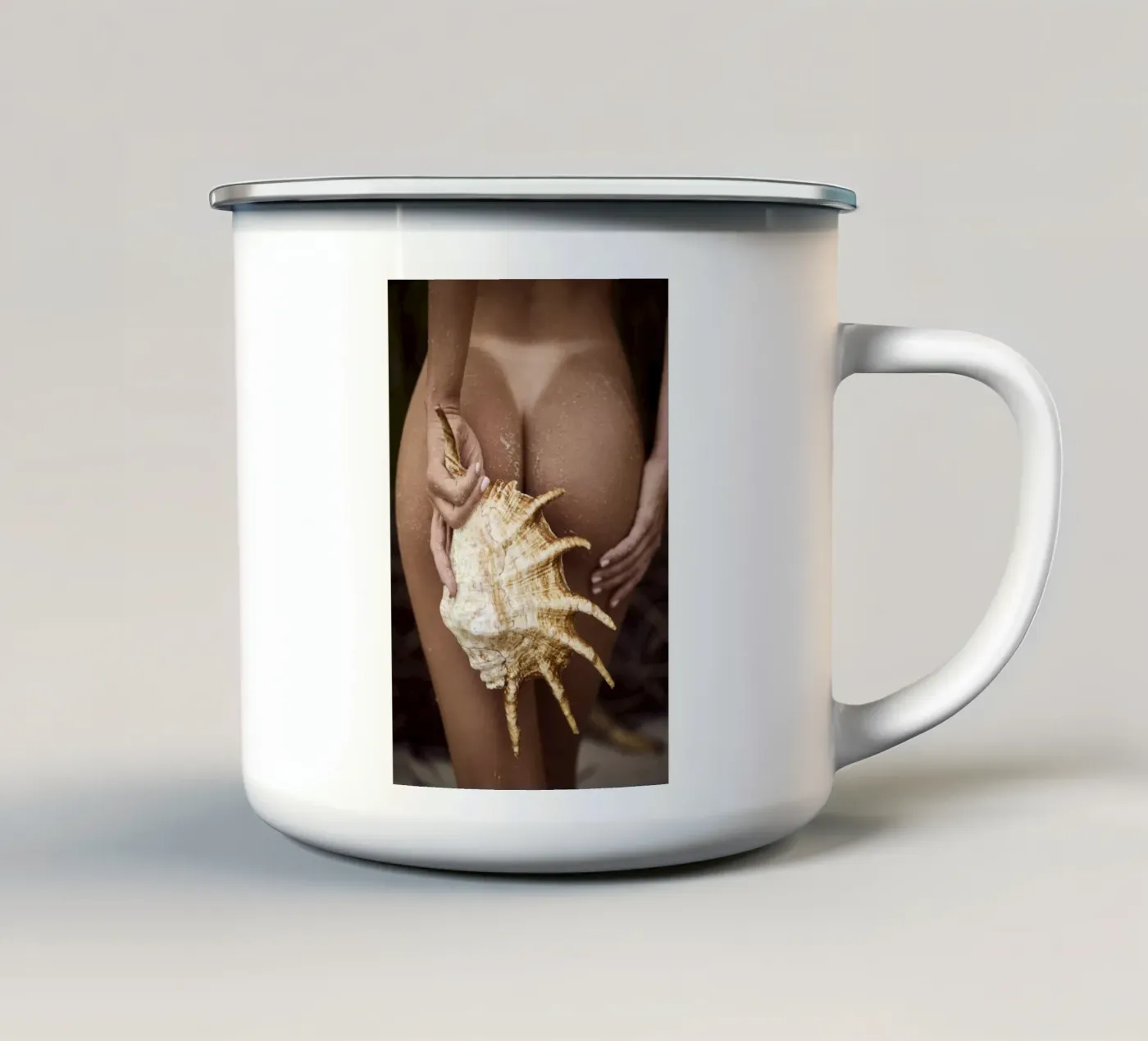 Seashell enamel mug by Marie Bärsch