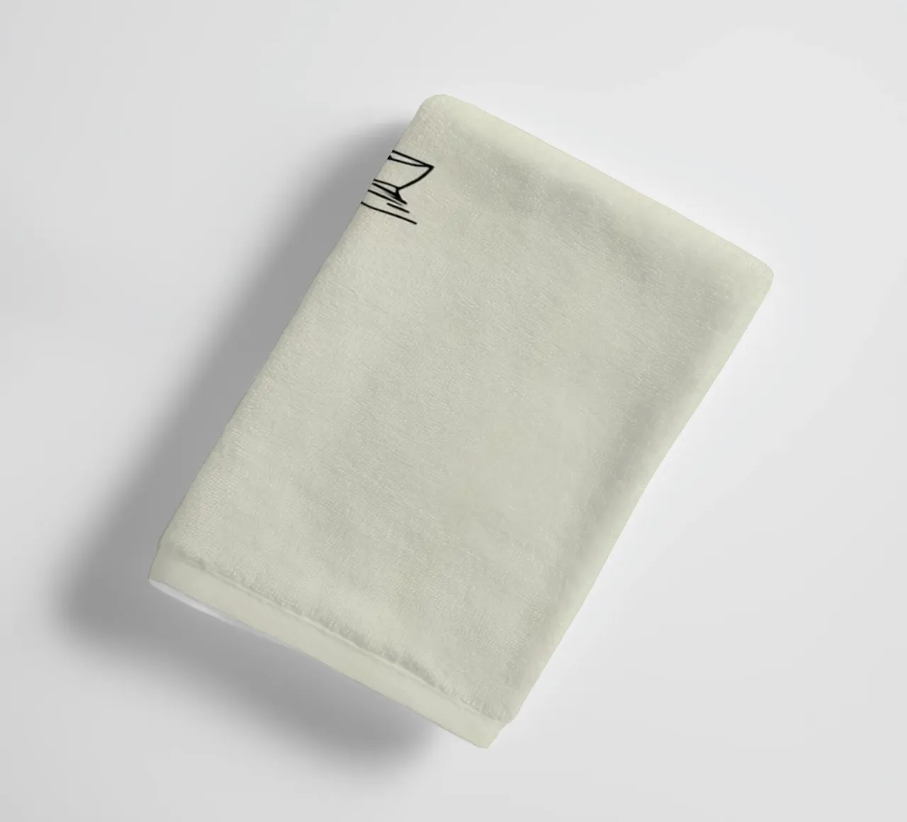 Calm waters reflect distant mountains with a lone boat float towel by DesignDoodle