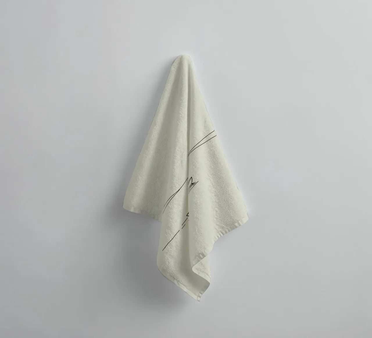 Calm waters reflect distant mountains with a lone boat float towel by DesignDoodle