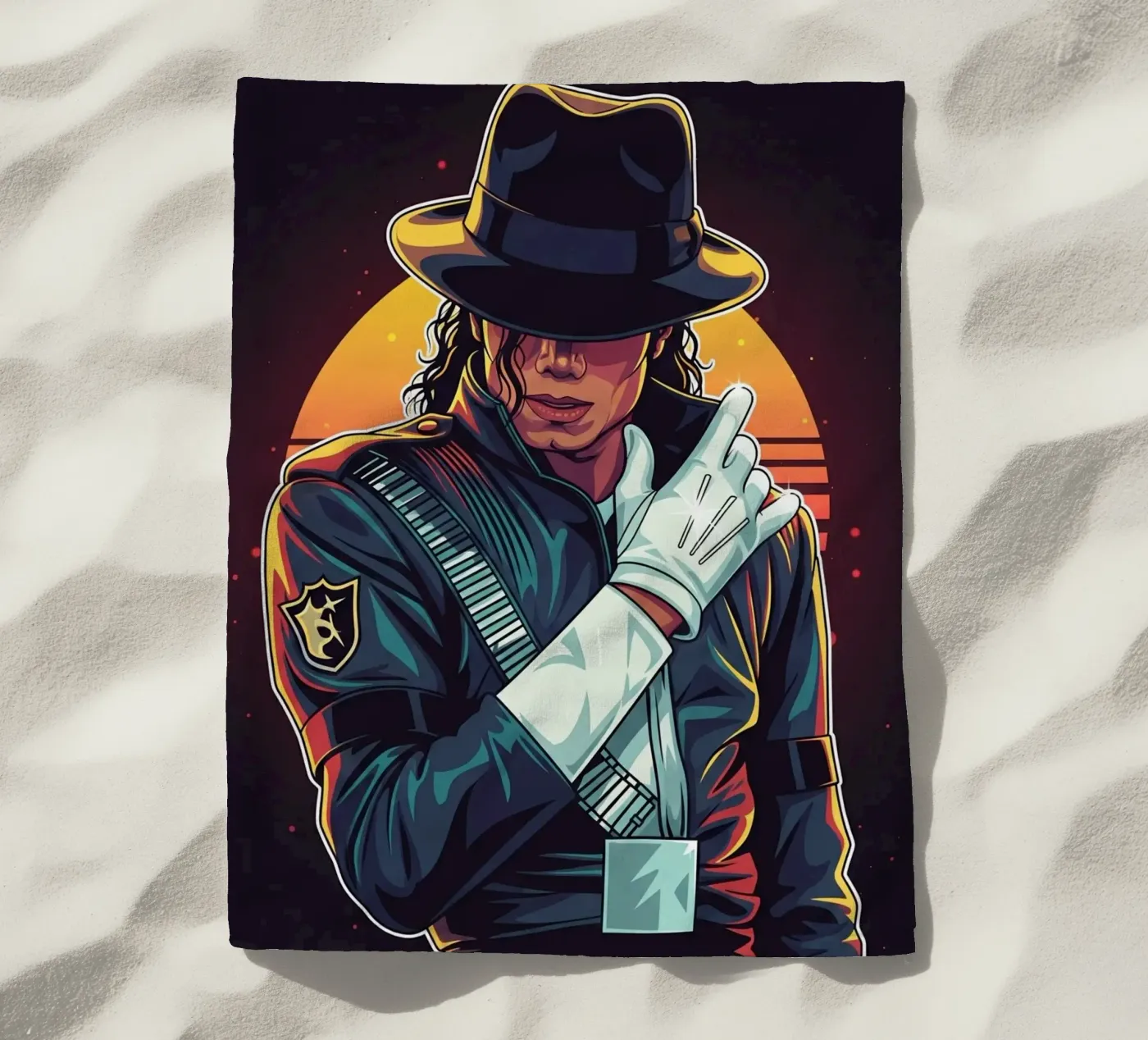 Michael Jackson beach towel by Lembayung art