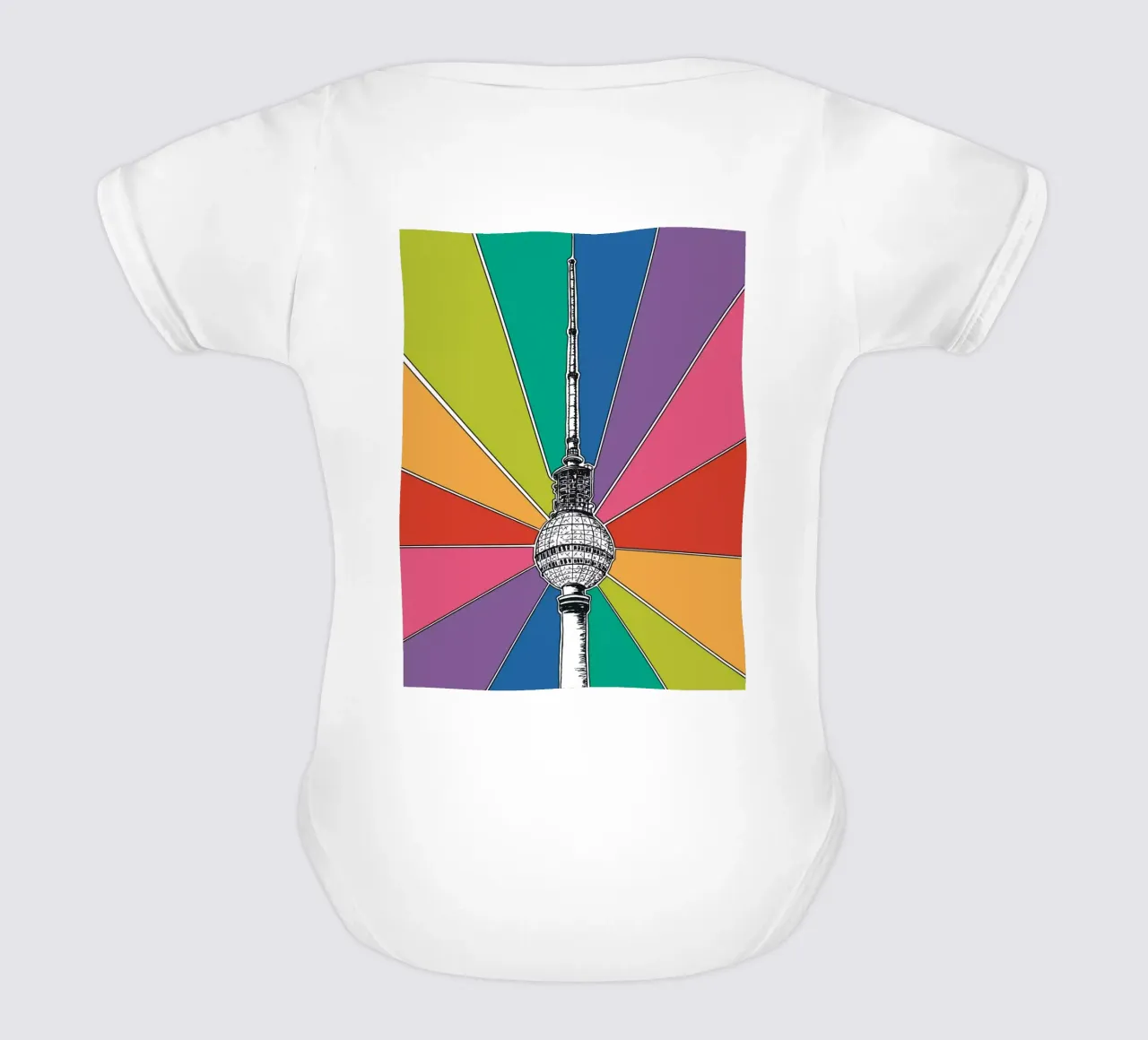 Rainbow Berliner Fernsehturm body neonato maniche corte da KP Design